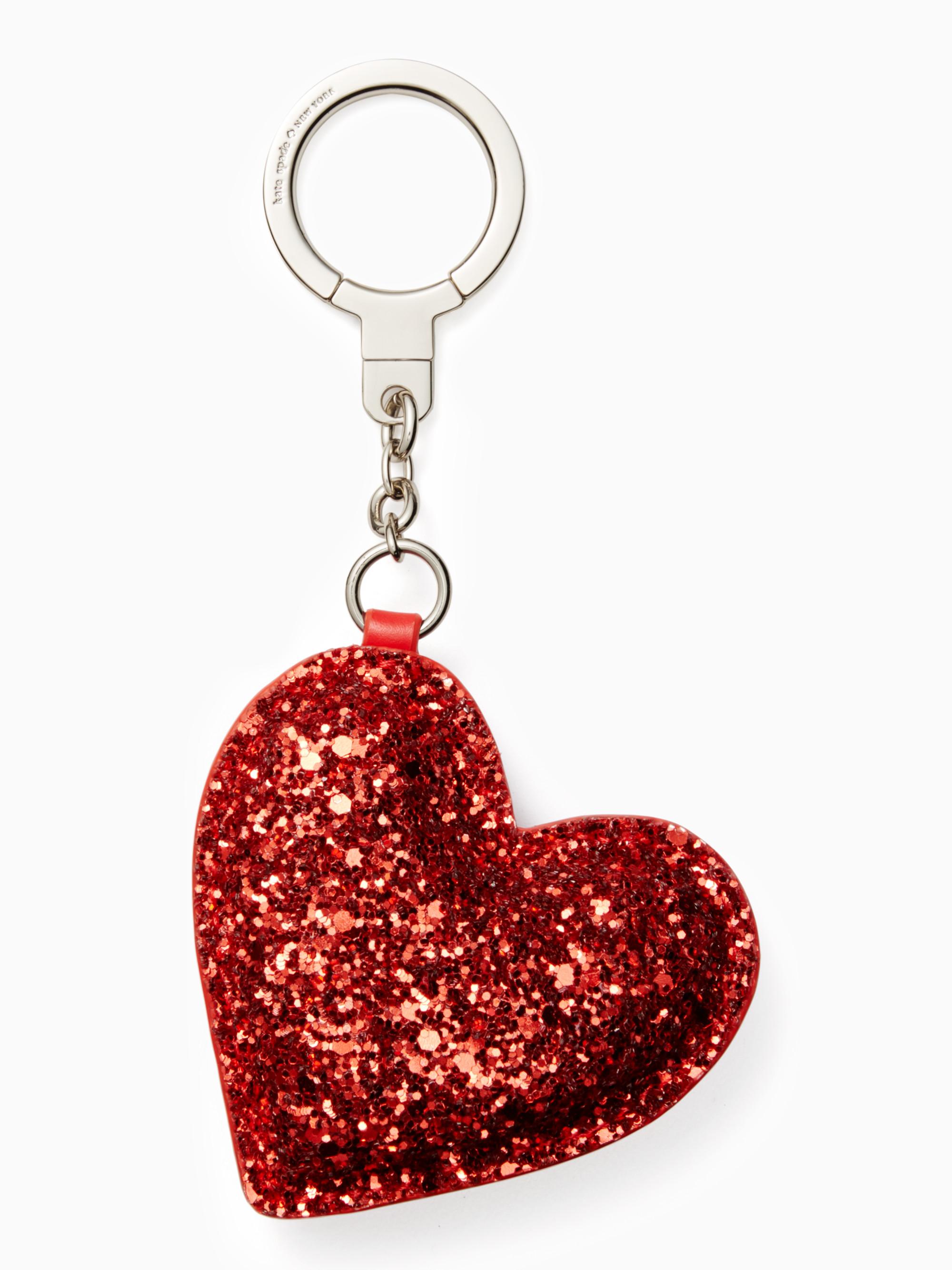 Kate Spade Glitter Heart Keychain - Lyst